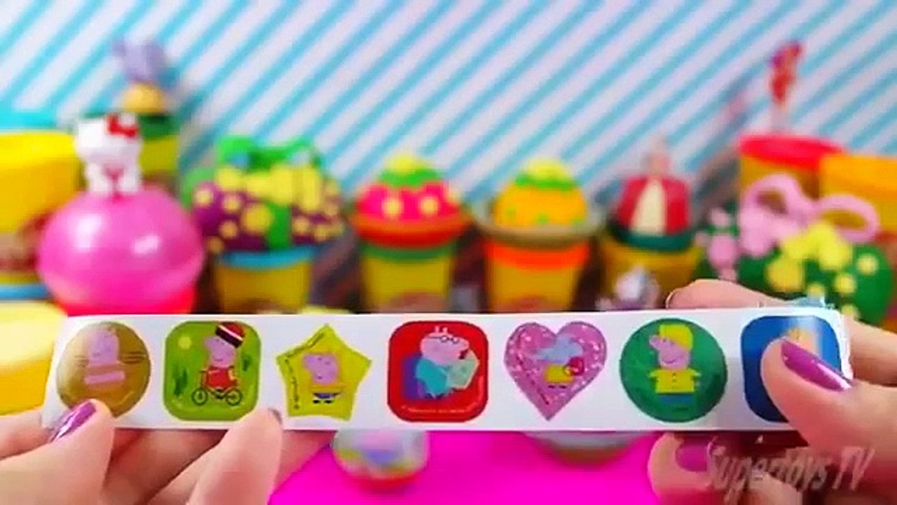 Peppa pig Play doh gift package eggs Minnie mouse Kinder surprise eggs Hello Kitty Barbie TOYS