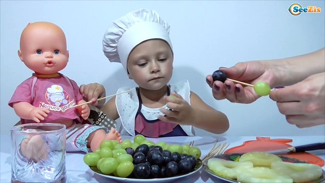 ✔ How to make food for a Doll Nenuco by cook Yaroslava. Кукла и закуски от Повара Ярославы. Серия 27