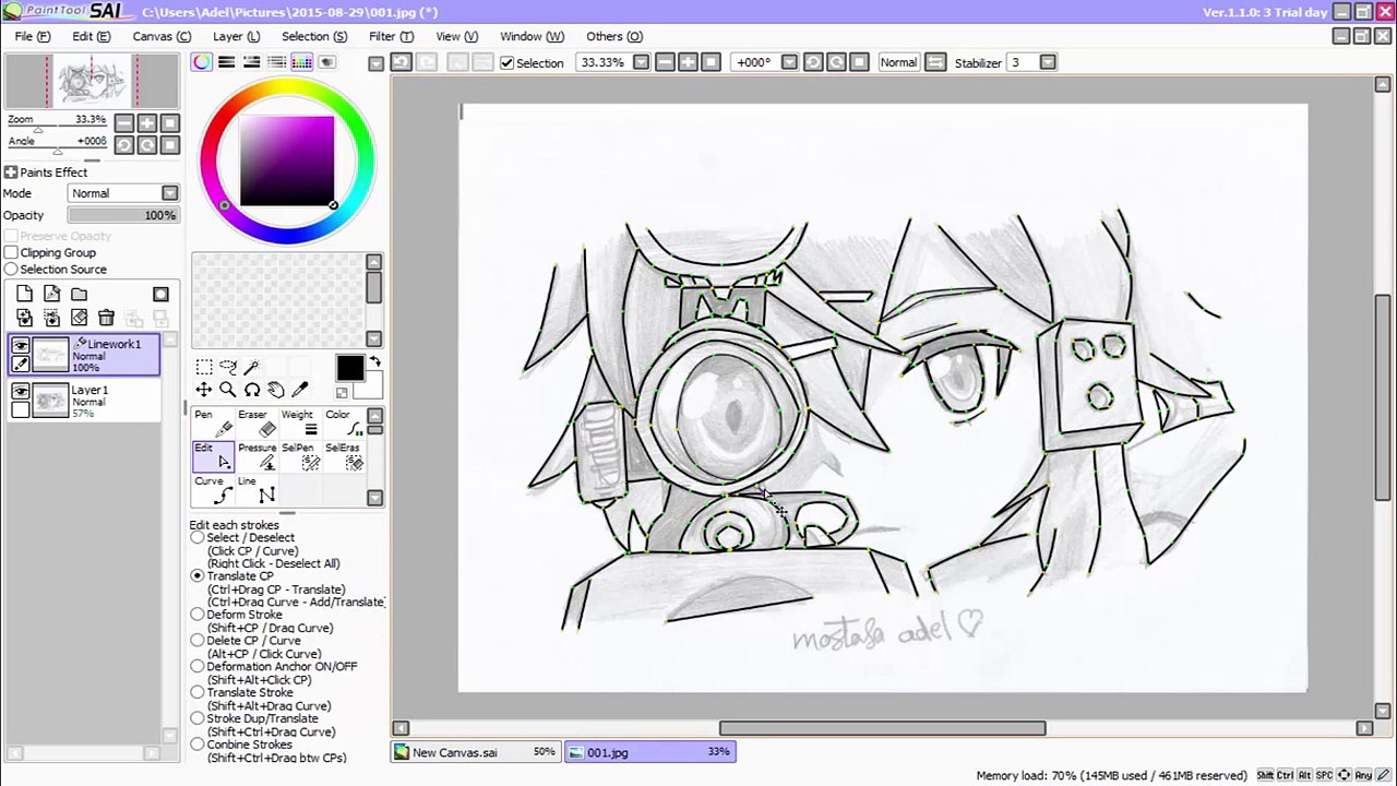 How to draw anime in paint tool sai "with mouse" (2015)