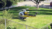 L.A. County Fire Medevac Helicopter Lands in Park