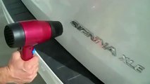 Как убрать мелкую вмятину на авто с помощью фена и освежителя