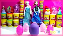 Surprise eggs MLP Frozen Play doh Peppa Pig Disney Dora The Explorer doc mcstuffins playdo