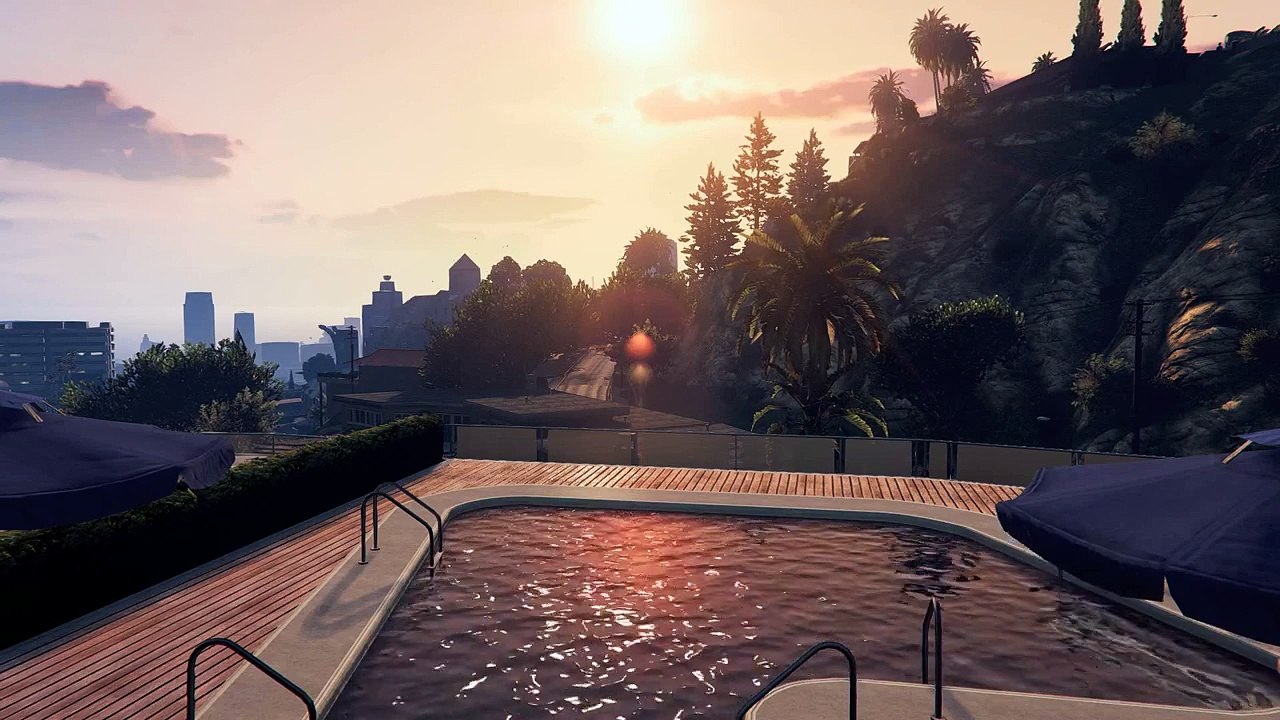 Animated Desktop Wallpaper - GTA V - Evening In Vinewood Hills