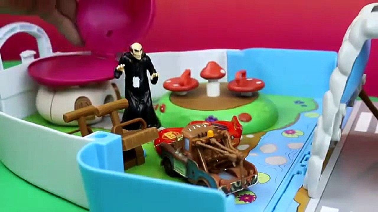 Disney Pixar Cars Lightning McQueen gets shrunk by Gargamel He-man saves the day