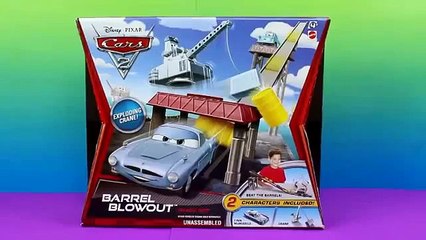 Disney Pixar Cars 2 Barrel Blowout Track Set Finn Mcmissile and Professor Z Escape Oil Rig