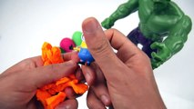 HULK SMASH Play Doh SURPRISE EGGS!! Lego Hulk Batman Lightning McQueen Cars Minion Hello Kitty Toys