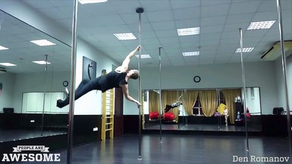素晴しい人々！空気中を歩く！　Walking on air! Amazing anti-gravity pole stepping!