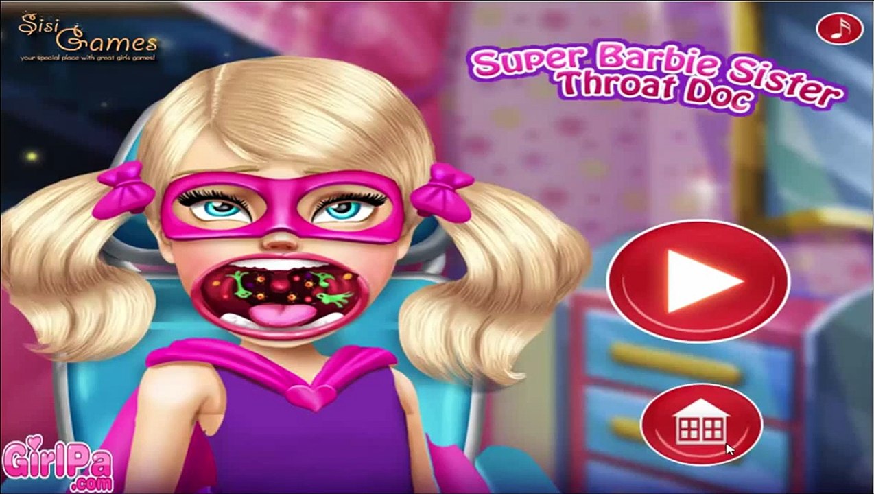 Barbie Games - Super Barbie Sister Throat Doctor - Super Barbie Games for Girls