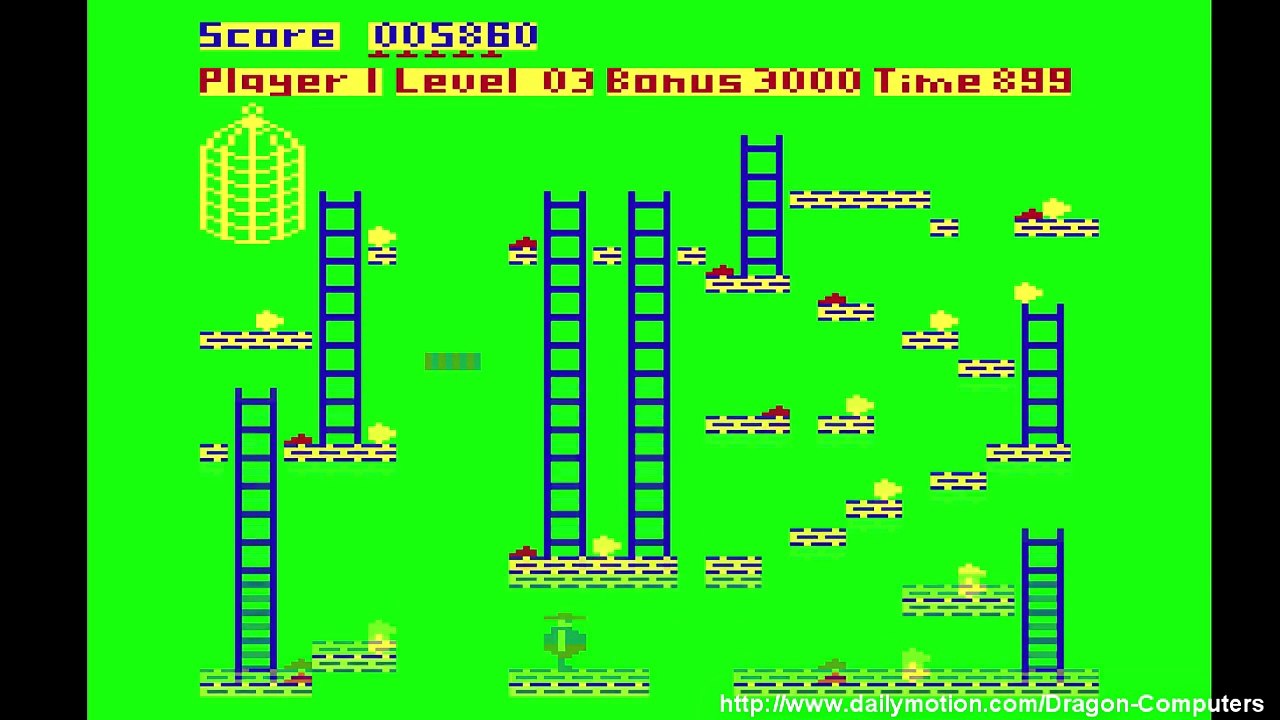 Dragon 32 - Chuckie Egg Gameplay Demontration