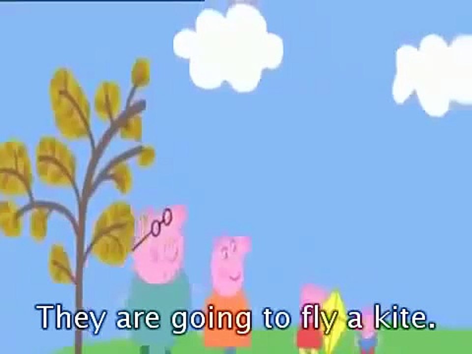Peppa Pig Cartoon English Episodes Flying a Kite with subtitle | Свинка Пеппа на испанском