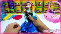 Disney Frozen Play doh Princess anna doll how to make frozen Dress playdough toys