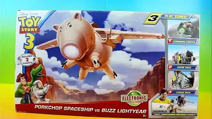 Toy Story 3 Electronic Porkchop Spaceship vs Buzz Lightyear Evil Dr. Porkchop Pig