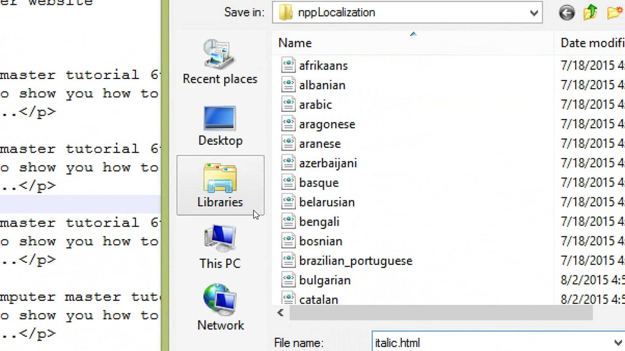 how to create a website in html using notepad adding italic and bold text_tutorial 6