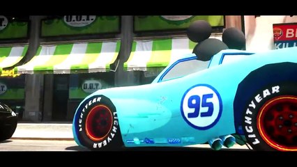 Disney Mickey Mouse plays with Lightning McQueen CARS Blue color in HD 1080p!