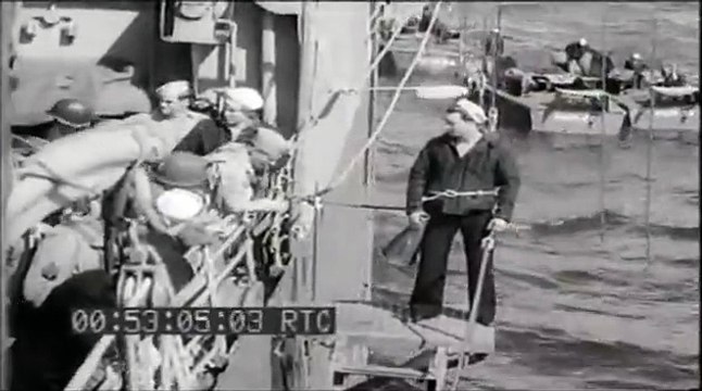 WW2: Normandy Invasion Coast Guard Footage (1944)