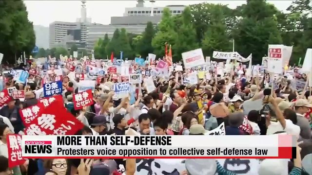 Japanese citizens protest defense legislation change