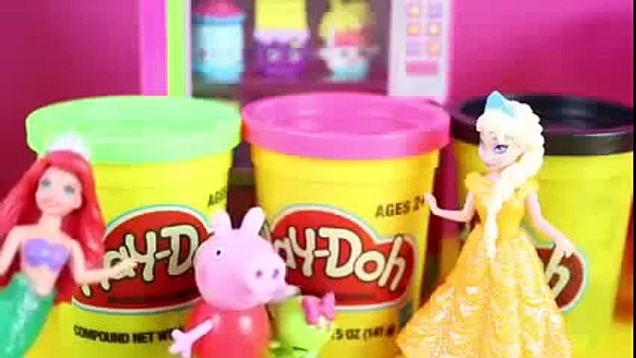 Frozen Play Doh Peppa Pig Tea Party Elsa Anna Toddler Dolls Playdough Food Cookies DisneyC