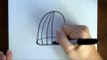 How to Draw a Bird in a Birdcage Simple Drawing Tutorial