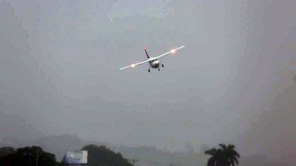 Cessna 208 Caravan rainy landing