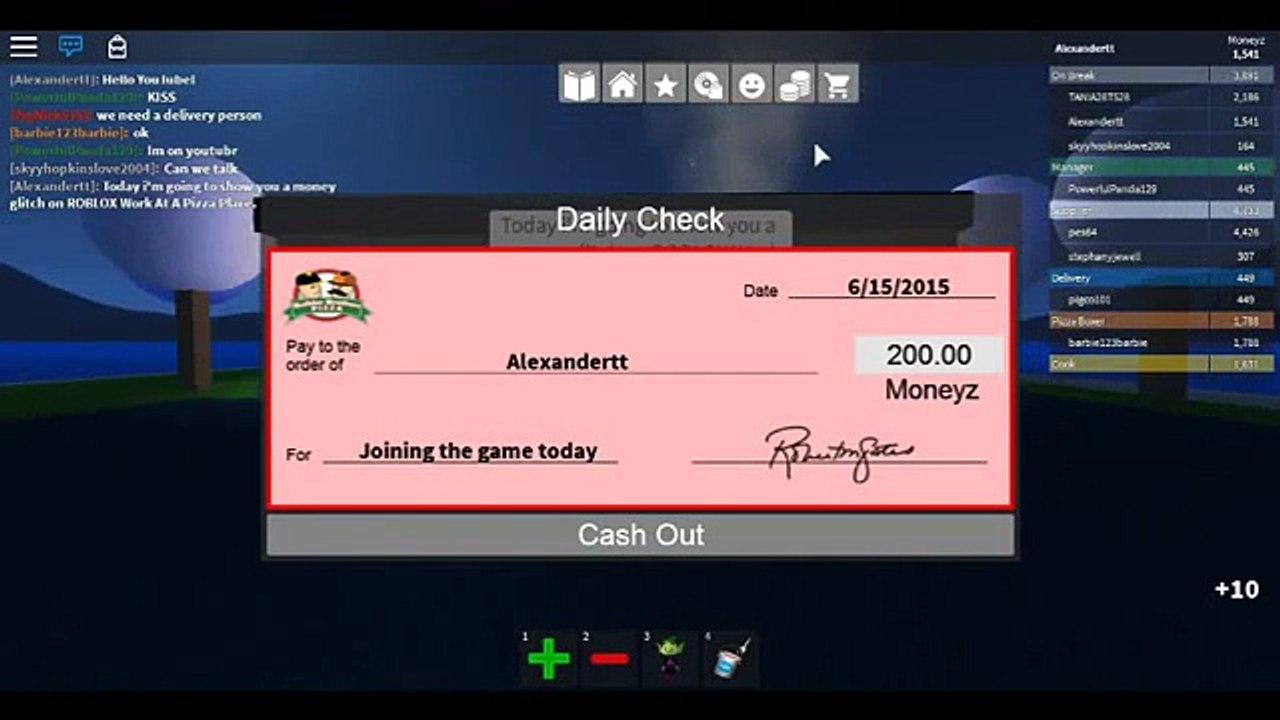 Roblox Work At A Pizza Place Money Glitch 2015 June Without Intro