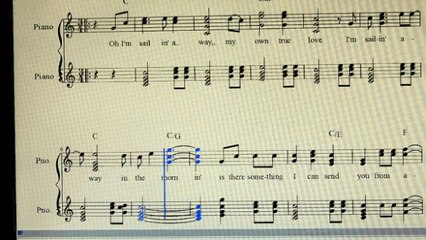 Bob Dylan's: Boots Of Spanish Leather, a piano roll arrangement.
