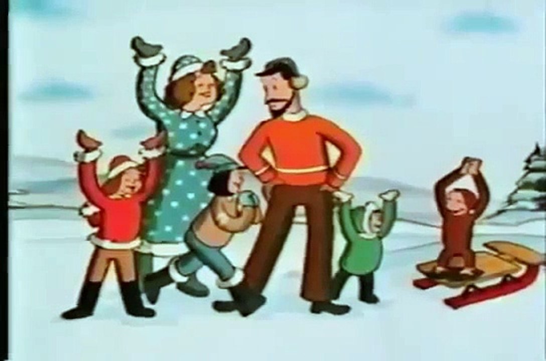 Curious George Goes Sledding Old Cartoon 1980s