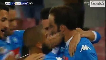 Gonzalo Higuain Goal Napoli 1 - 0 Sampdoria Serie A 30-8-2015