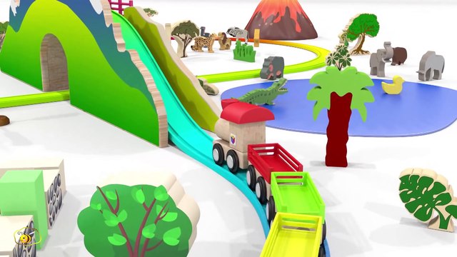 Dessins animés pour bébé en français. Le petit train et des animaux sauvages. Learn French