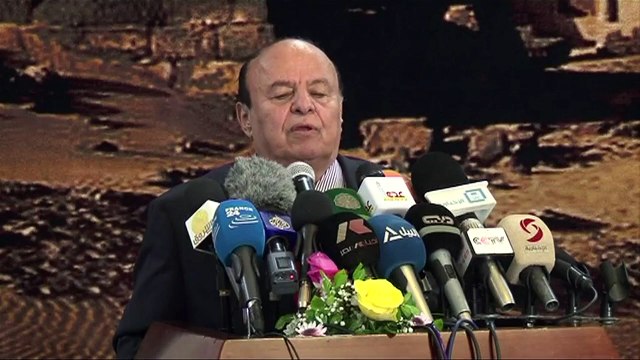 Exiled Yemen president says fighting Huthis to stop Iran