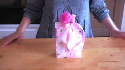 Handmade Gift Bag with a Paper Carnation