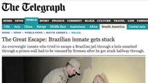 Prisoner Gets Stuck in Wall While Escaping