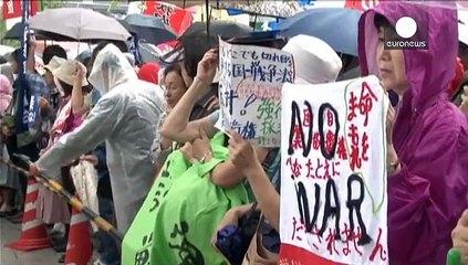 Large protests in Japan against plans to expand military role