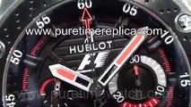 Swiss replica watches replica Hublot King Power F1 Great Britain Limited SS Black Dial on Black Gumm