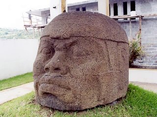 OLMEC HEADS - "EL NEGRO" at Tuxteco Museum, Santiago Tuxtla