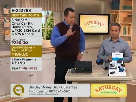 Sirius XM XDNX1V1 Onyx Car Kit SiriusXM TTR1 tabletop radio with remote control on QVC