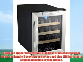 Kalamera 12 Bottle Counter Top Stainless Steel Wine Cooler