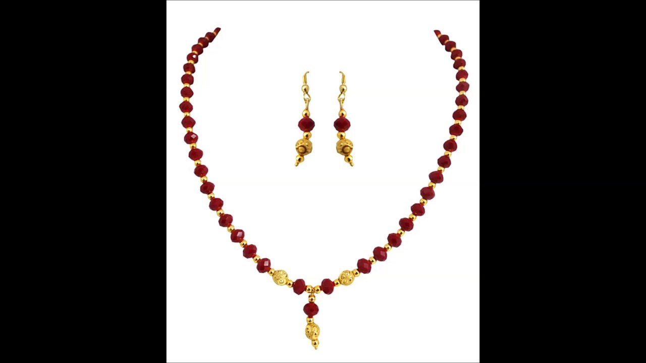 Crystal Mala and Gold Plated Ball Fashion Necklace Sets for Women