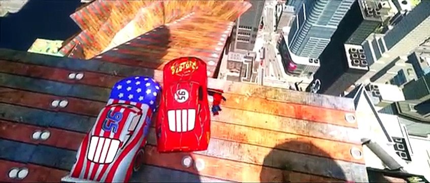 SPIDERMAN plays with Custom Disney Pixar CARS Lightning McQueen USA Cars and Zombie Rayo Macuin