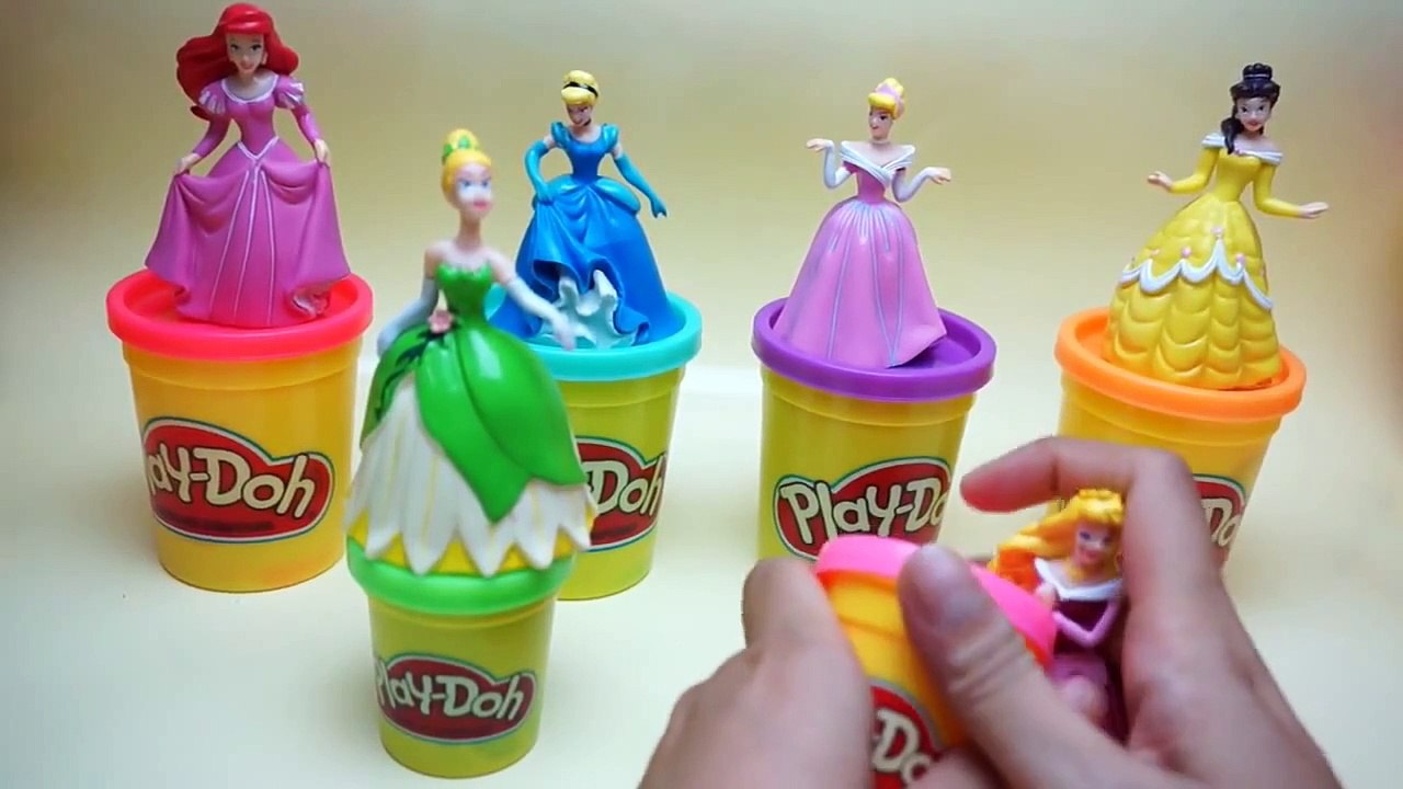 6 Disney Princess Clay Buddies Play-Doh Belle Ariel Rapunzel Cinderella SnowWhite by Disne