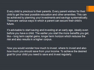 Investment Planning for Children’s Future