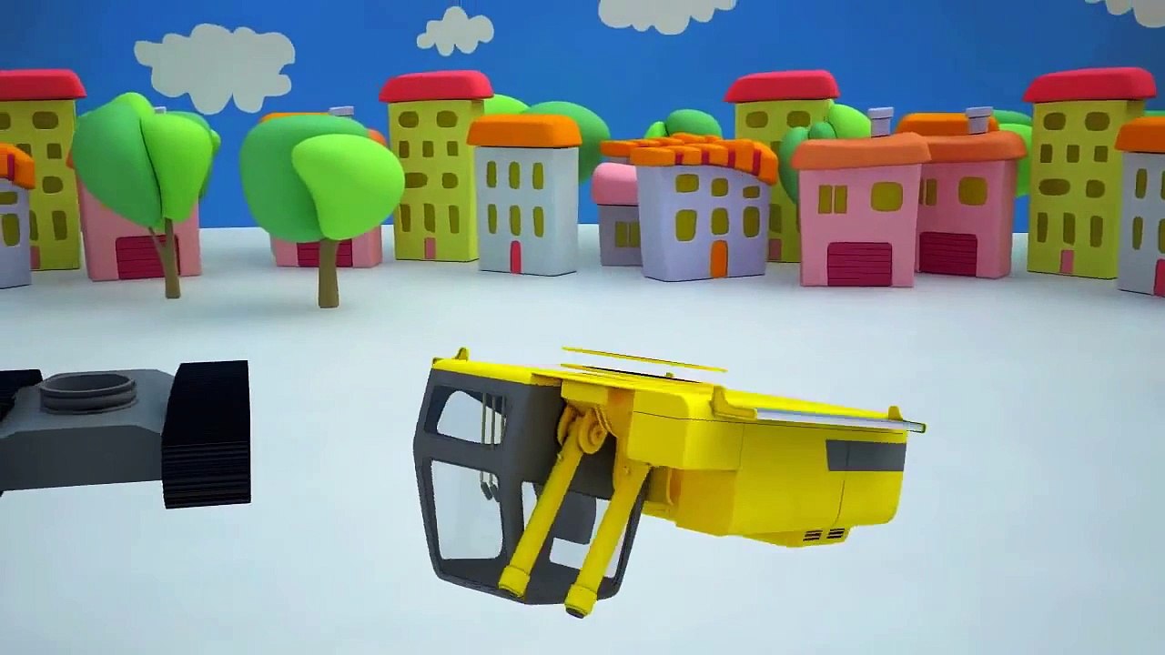 Construction game: Crawler excavator - Cartoons for children.
