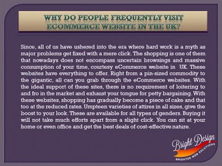Why do people frequently visit eCommerce website in the UK?