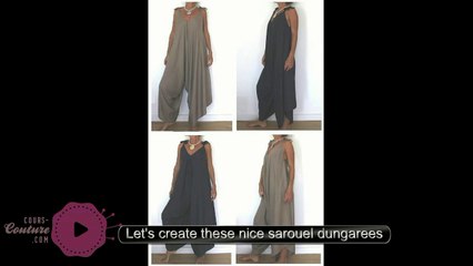 Cours de couture - Apprendre à coudre une salopette sarouel pour femme - tuto de couture