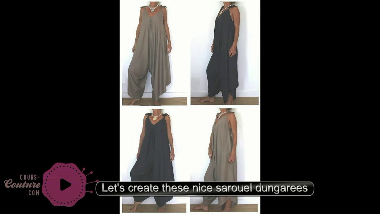 Cours de couture - Apprendre à coudre une salopette sarouel pour femme - tuto de couture