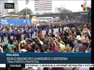 Malasia: tras protestas, celebran 58 aniversario de Independencia