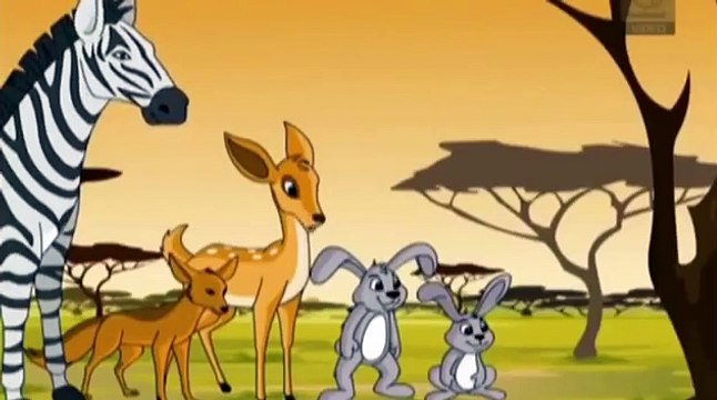Panchatantra Stories The Lion & The Rabbit Tamil Moral Story for Children Animated Cartoon