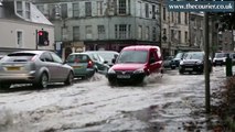 Heavy rain in Perht causes flash flooding in Bridgend