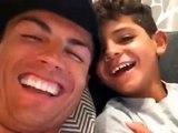 Cristiano Ronaldo having fun with his son at home 2015