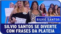 Silvio Santos se diverte com os cartazes da plateia
