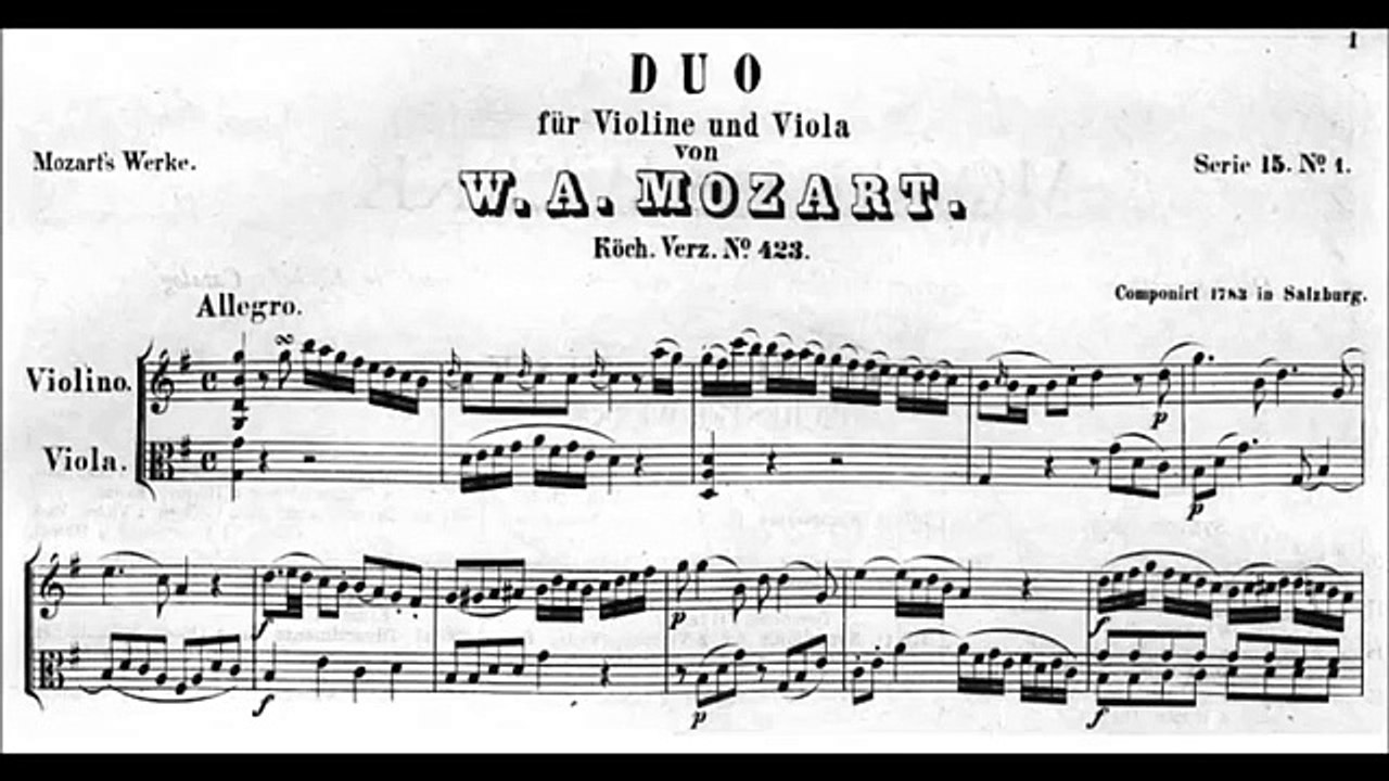 Mozart - Duo for Violin and Viola No. 1, K.423 (1783)